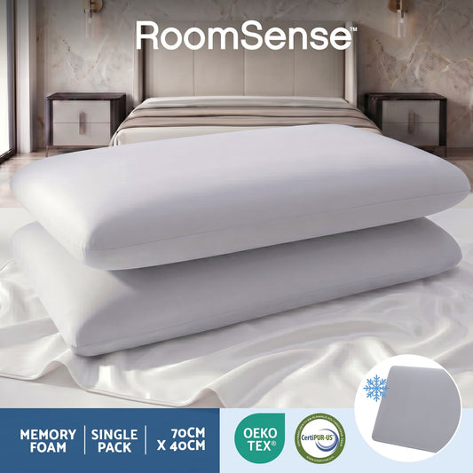 RoomSense Cooling Memory Foam Pillow - Queen 70 x 40 x 10cm