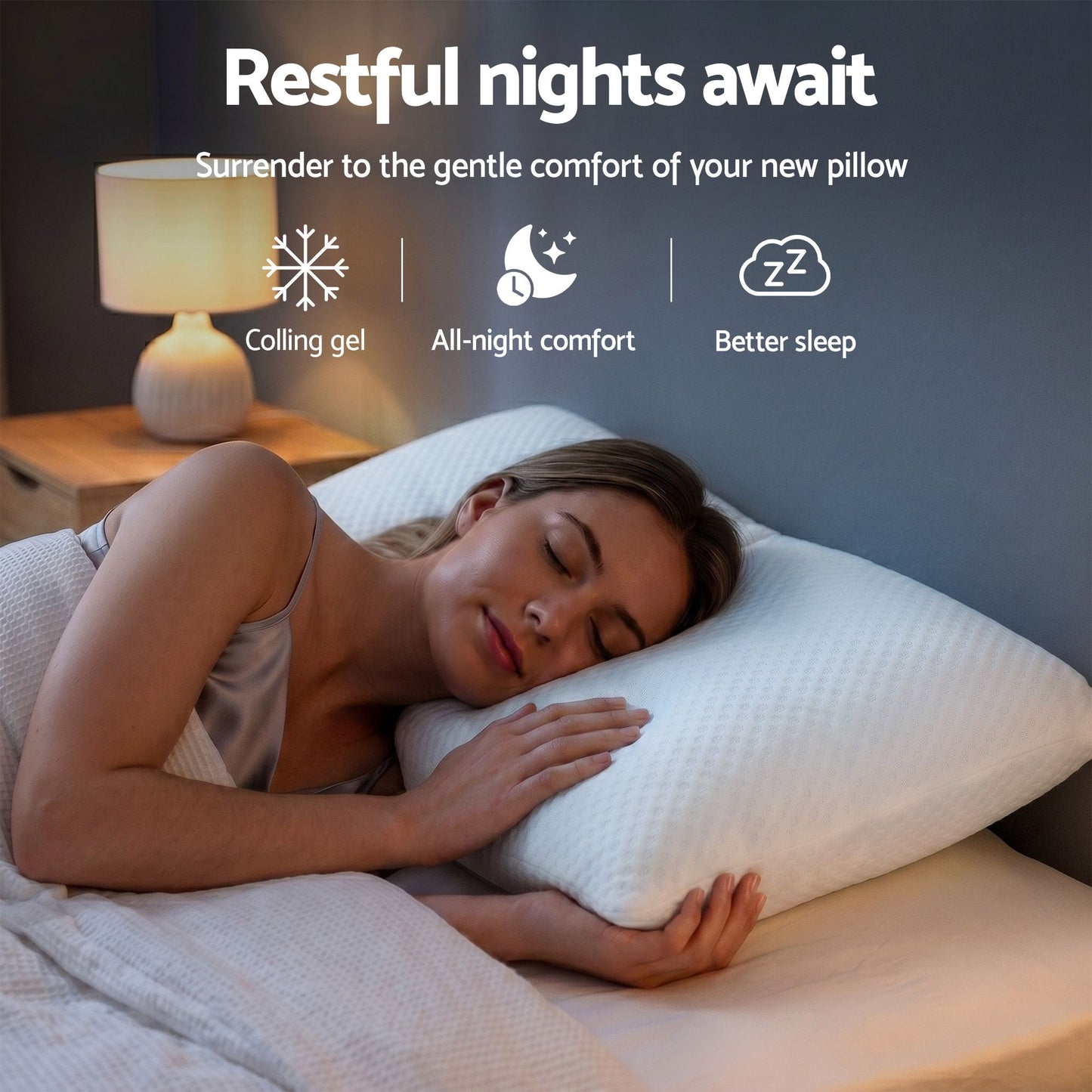 RoomSense Adjustable Shredded Gel Memory Foam Pillow - 72 x 50 x 15cm