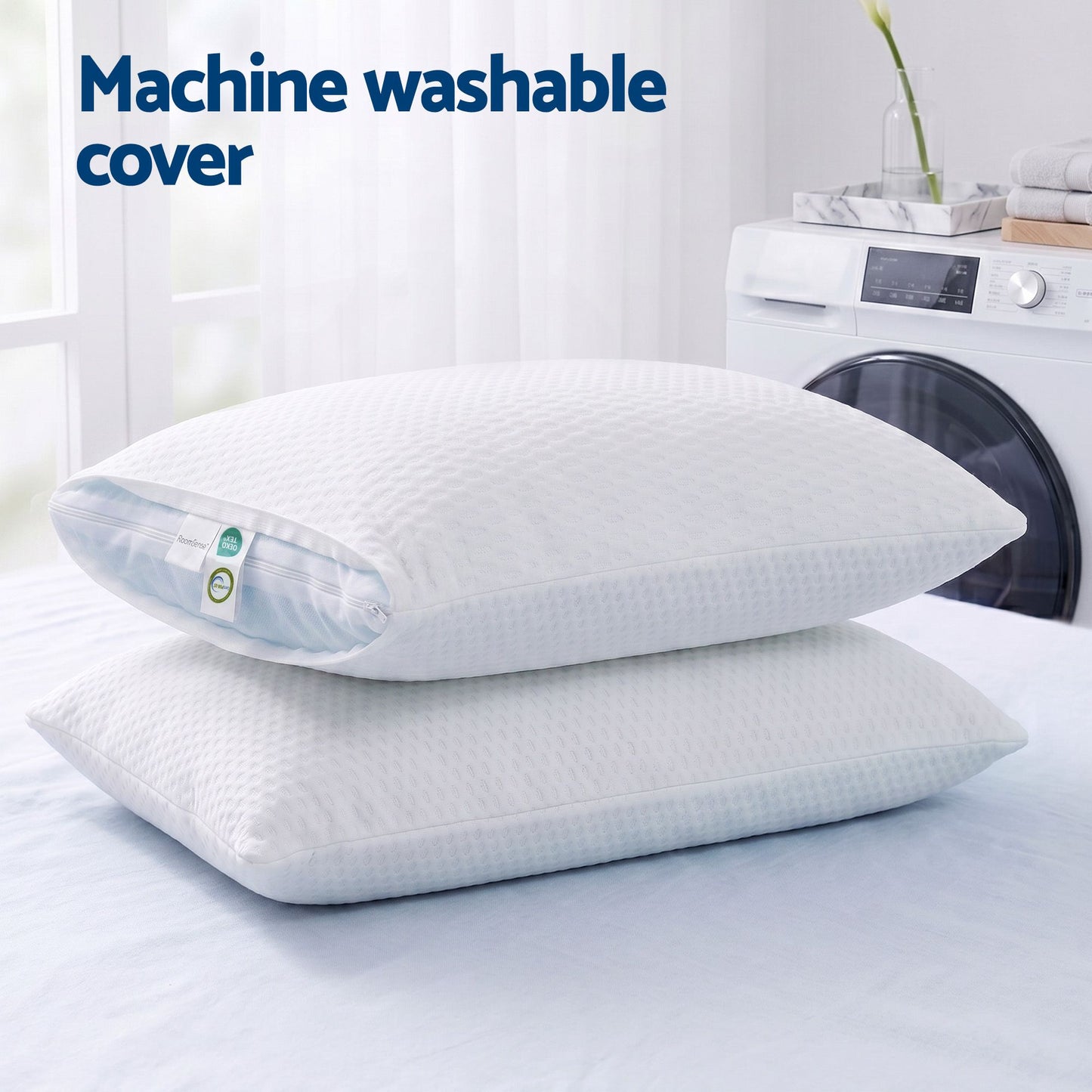 RoomSense Adjustable Shredded Gel Memory Foam Pillow - 72 x 50 x 15cm