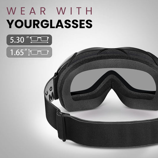 OutdoorMaster Ski Goggles OTG - Black/Clear