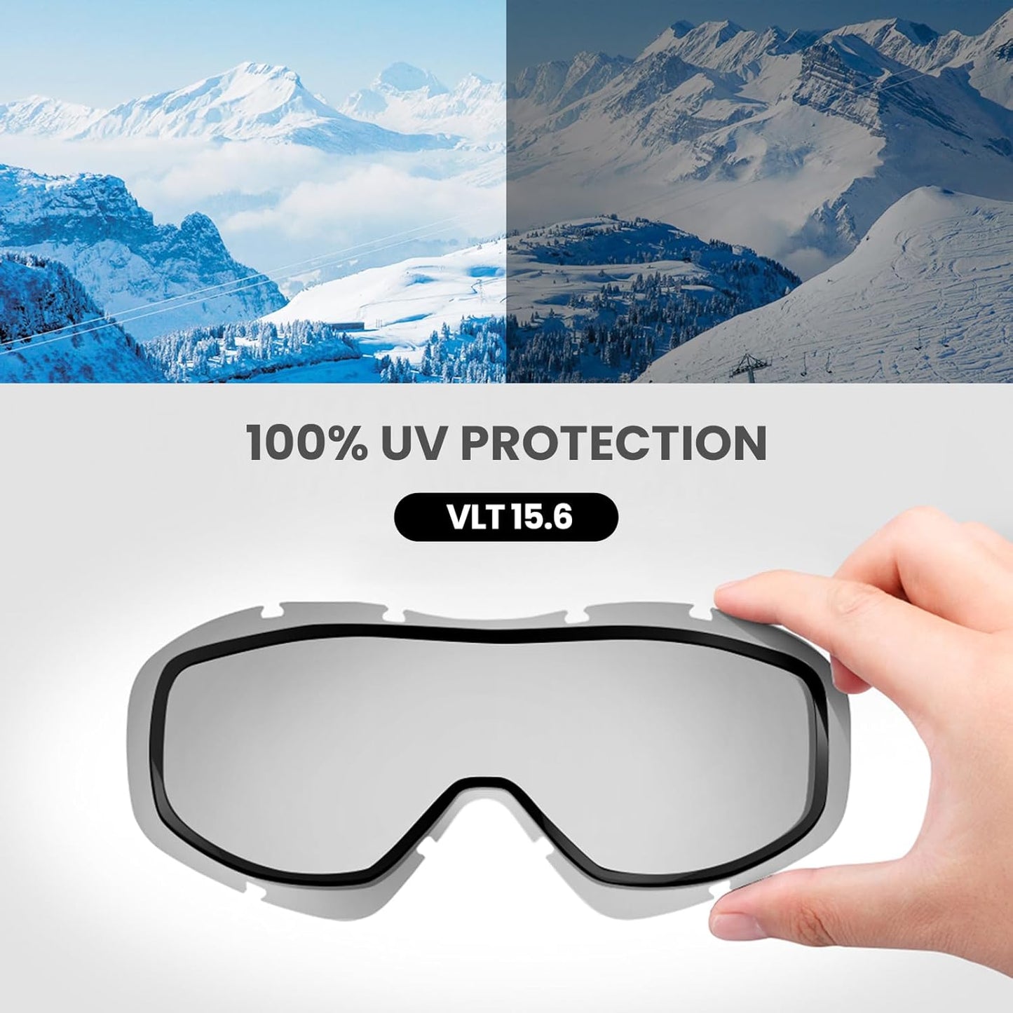 OutdoorMaster Ski Goggles OTG - Black/Grey