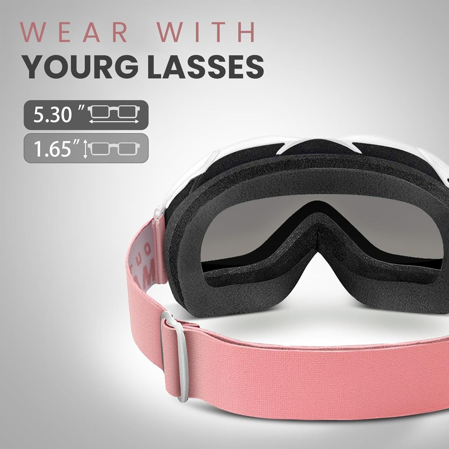 OutdoorMaster Ski Goggles OTG - White/Grey