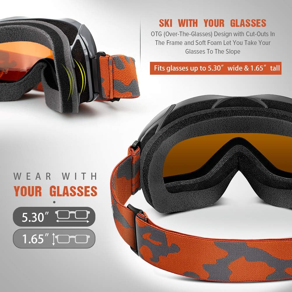 OutdoorMaster Ski Goggles OTG - Purple/Orange