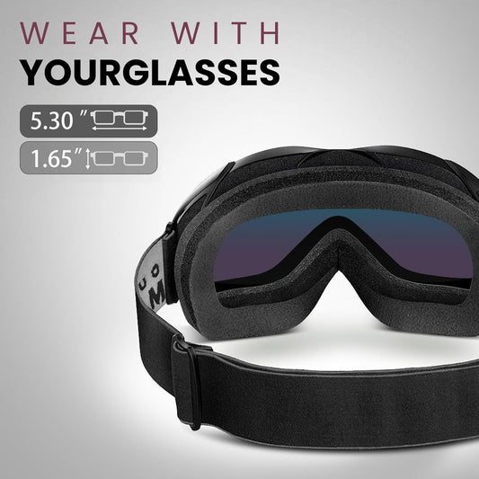 OutdoorMaster Ski Goggles OTG - Black/Grey