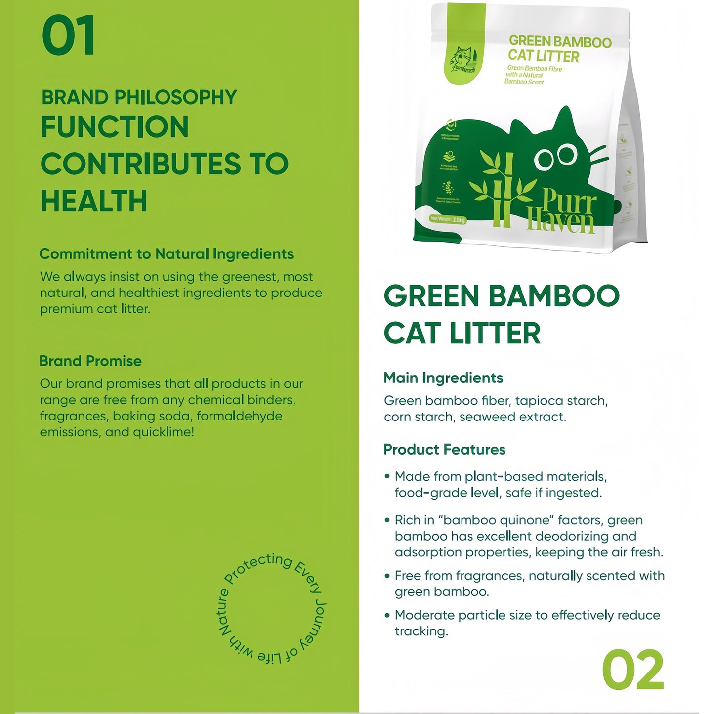 PurrHaven Bamboo Cat Litter 15kg - 6 Pack