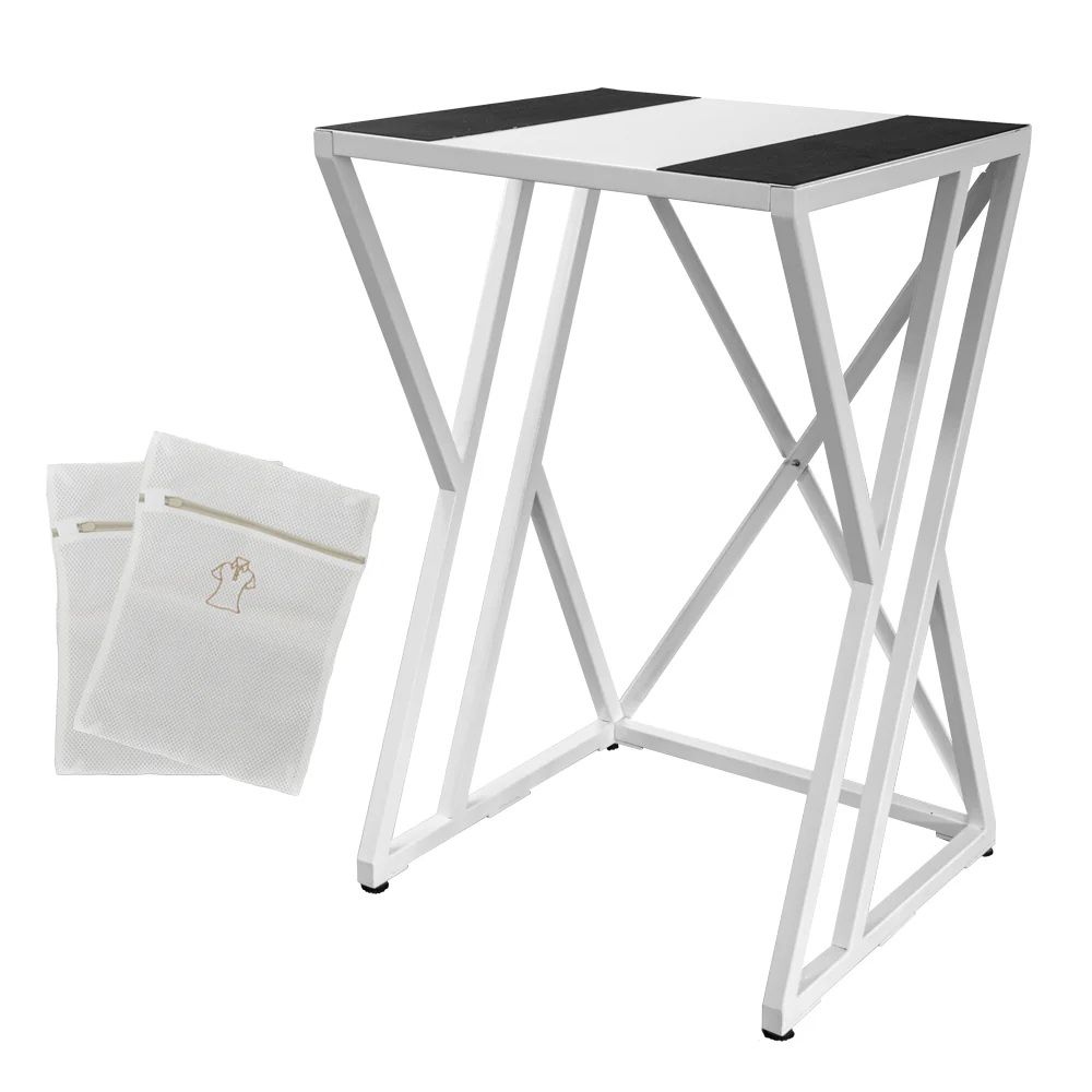White Space-Saving Dryer & Washer Shelf