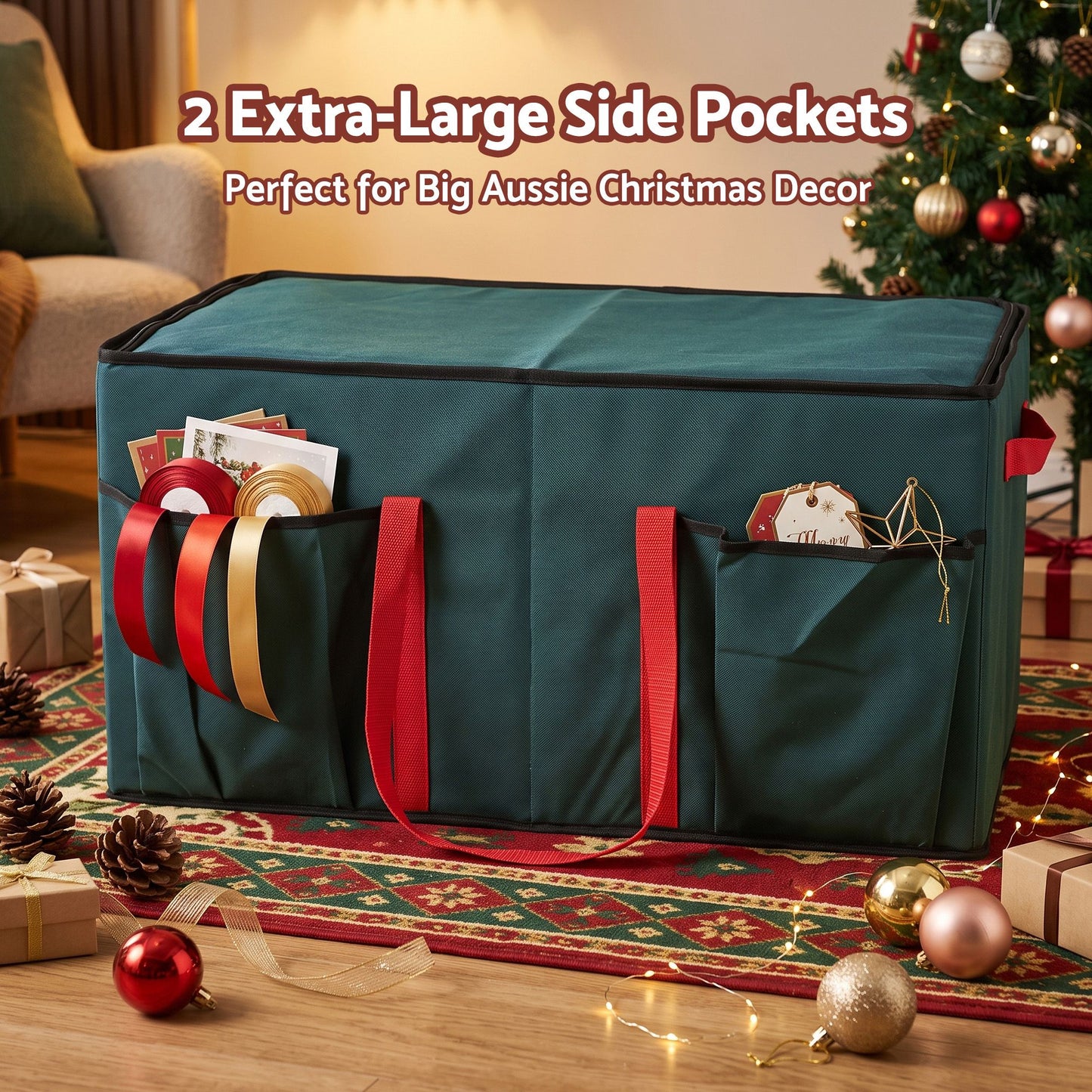 Jingle Jollys Christmas Bauble Storage Box - 128 Slots