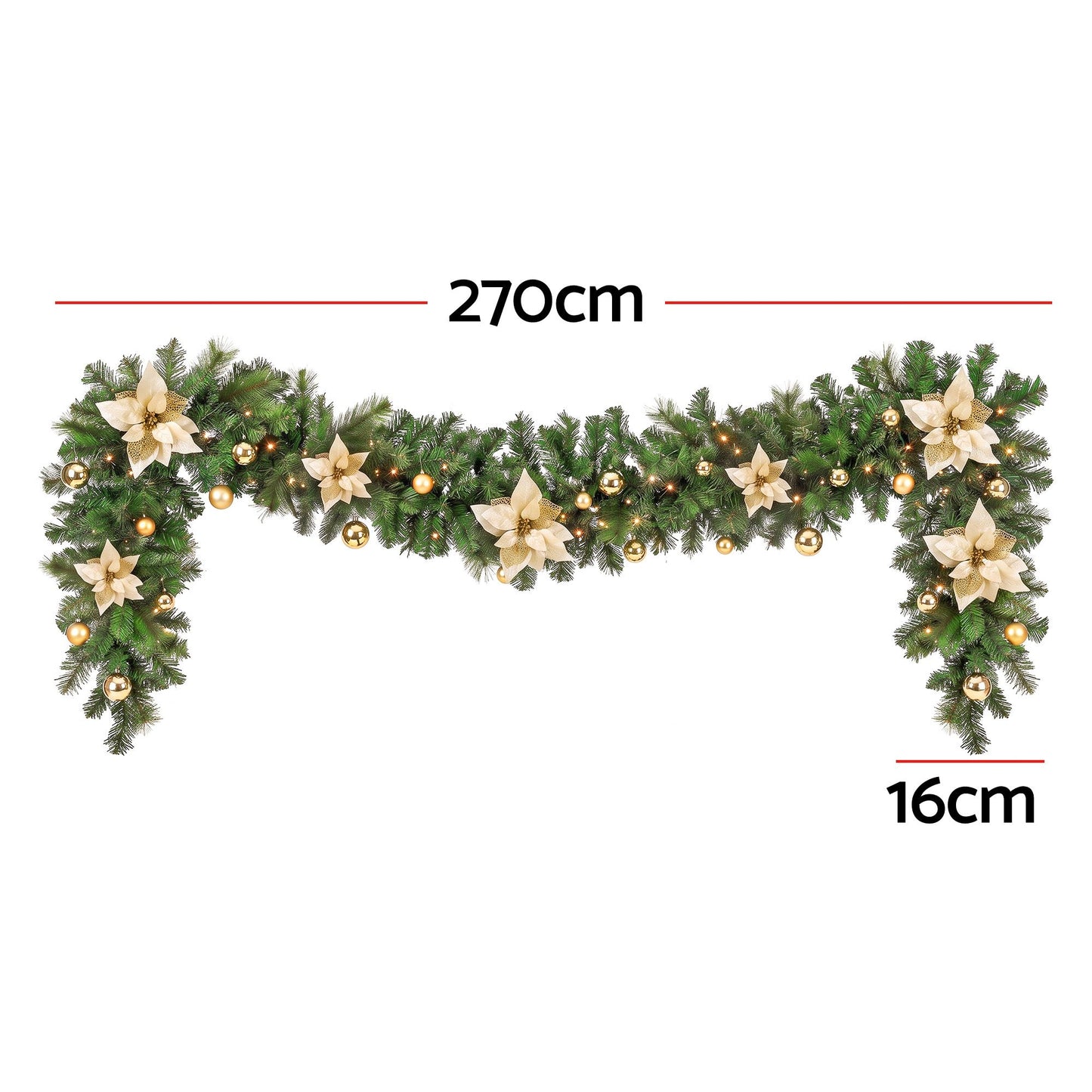 Jingle Jollys LED Christmas Garland - 2.7m