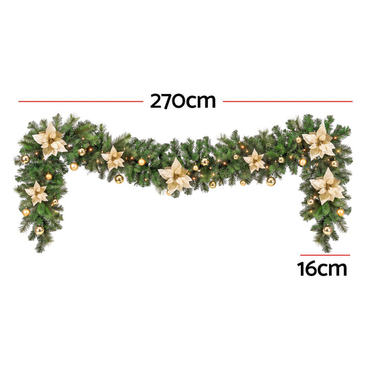 Jingle Jollys LED Christmas Garland - 2.7m