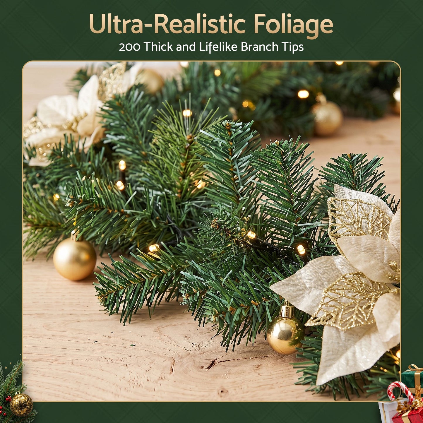 Jingle Jollys LED Christmas Garland - 2.7m