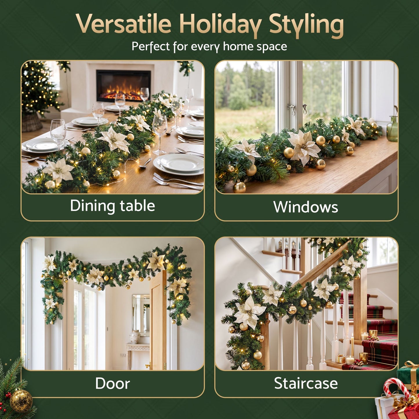 Jingle Jollys LED Christmas Garland - 2.7m