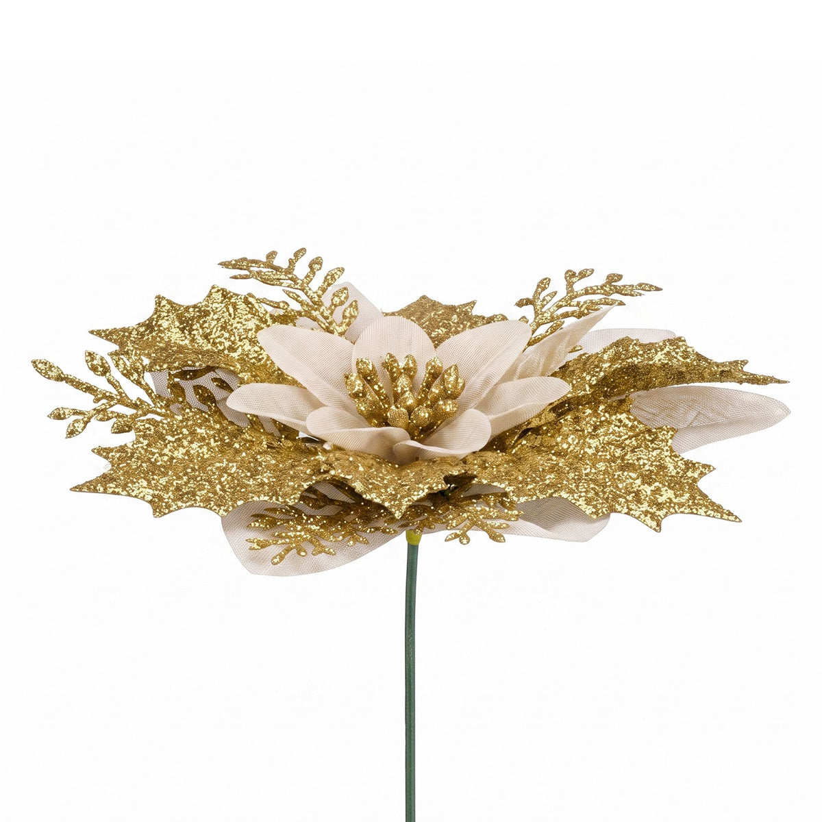 Jingle Jollys Christmas Tree Flower Decorations - 10 Pack