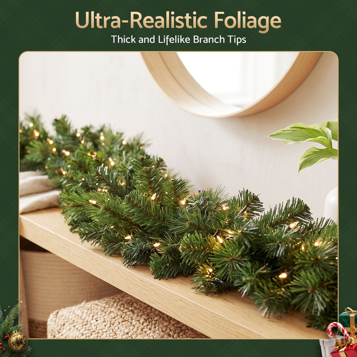 Jingle Jollys LED Christmas Garland - 2.7m