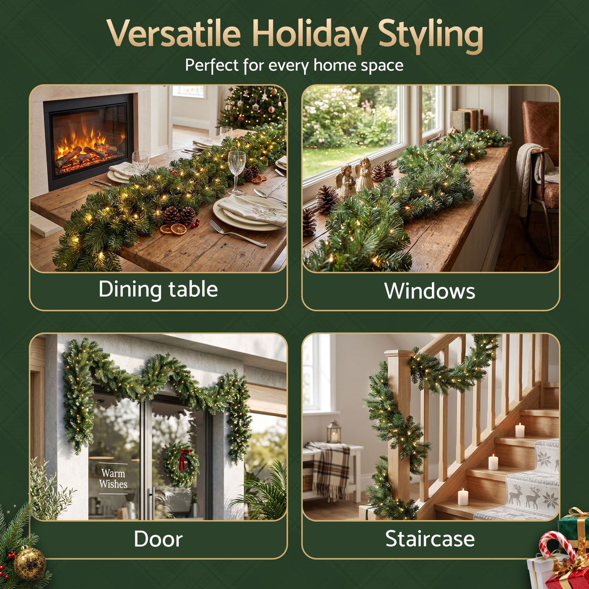 Jingle Jollys LED Christmas Garland - 2.7m