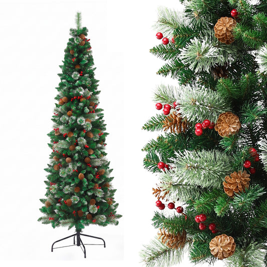 Jingle Jollys Slim Christmas Tree - 2.1m