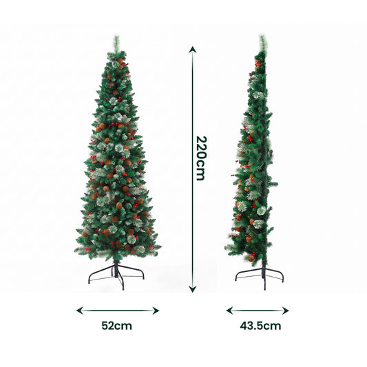 Jingle Jollys Slim Christmas Tree - 2.1m