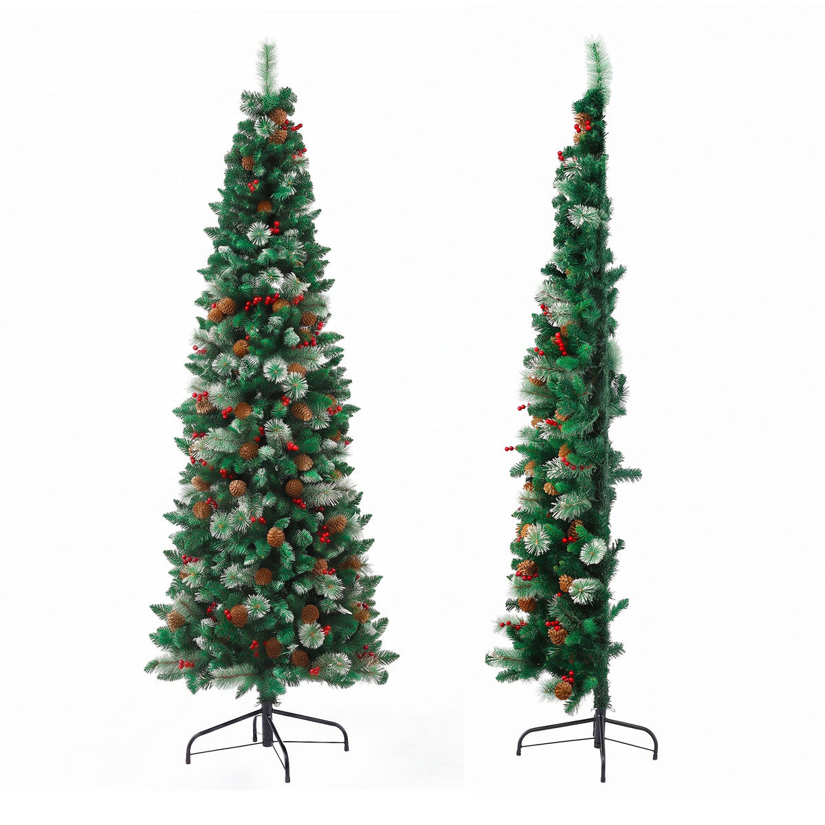Jingle Jollys Slim Christmas Tree - 2.1m