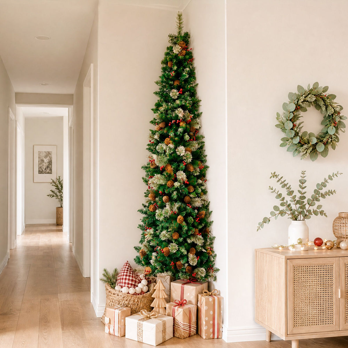 Jingle Jollys Slim Christmas Tree - 2.1m