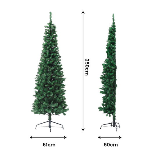 Jingle Jollys Pre-Lit Slim Christmas Tree - 2.4m