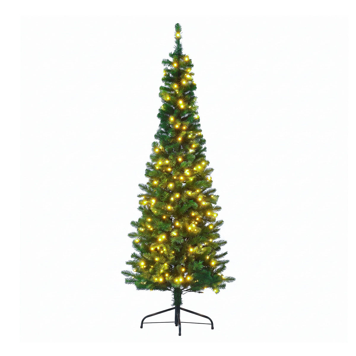 Jingle Jollys Pre-Lit Slim Christmas Tree - 2.4m
