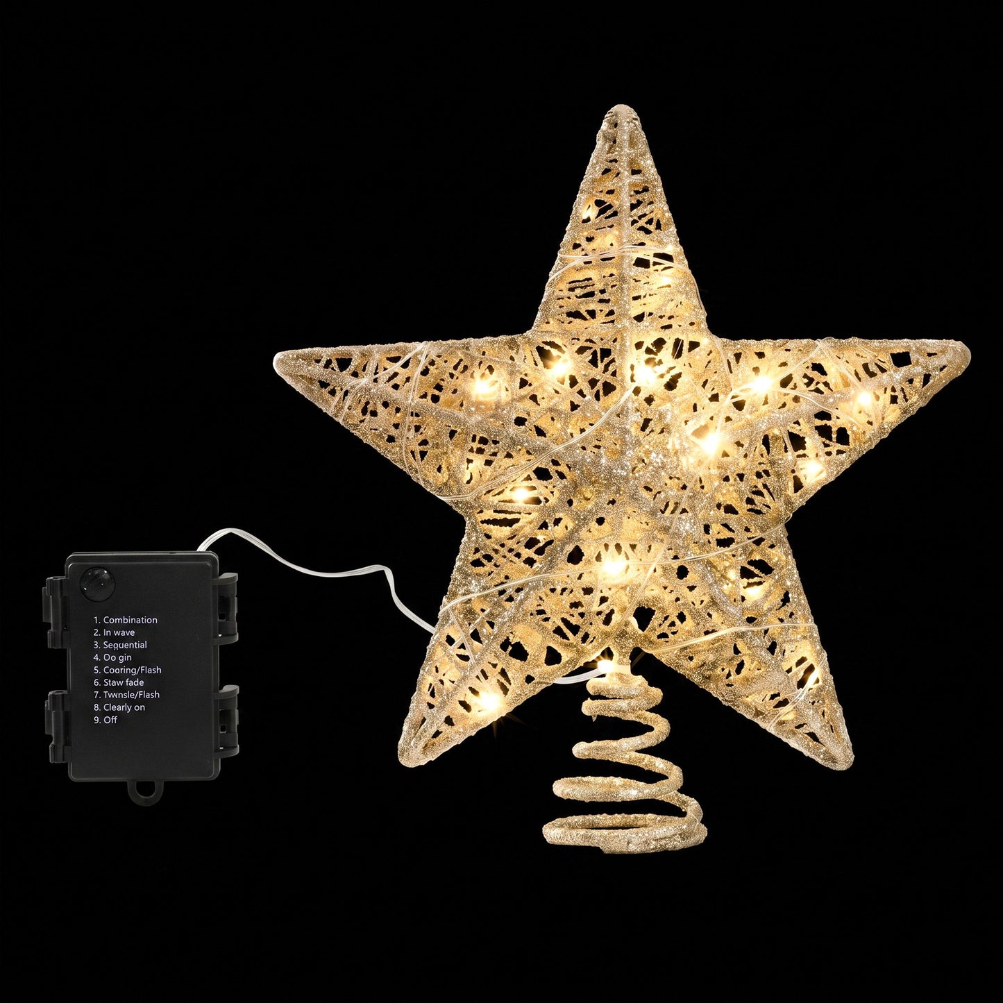 Jingle Jollys 3D Christmas Tree Topper - Star with 20 LEDs
