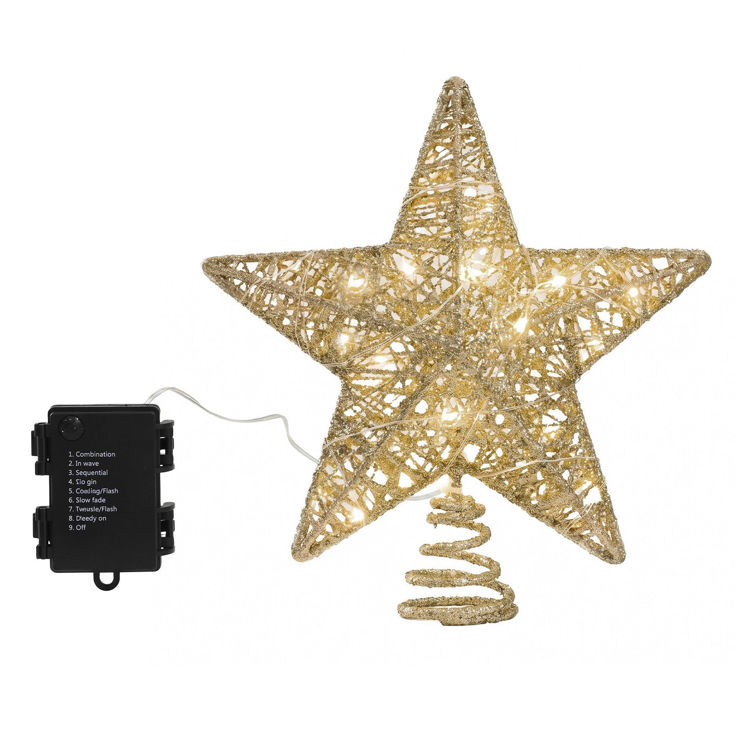 Jingle Jollys 3D Christmas Tree Topper - Star with 20 LEDs