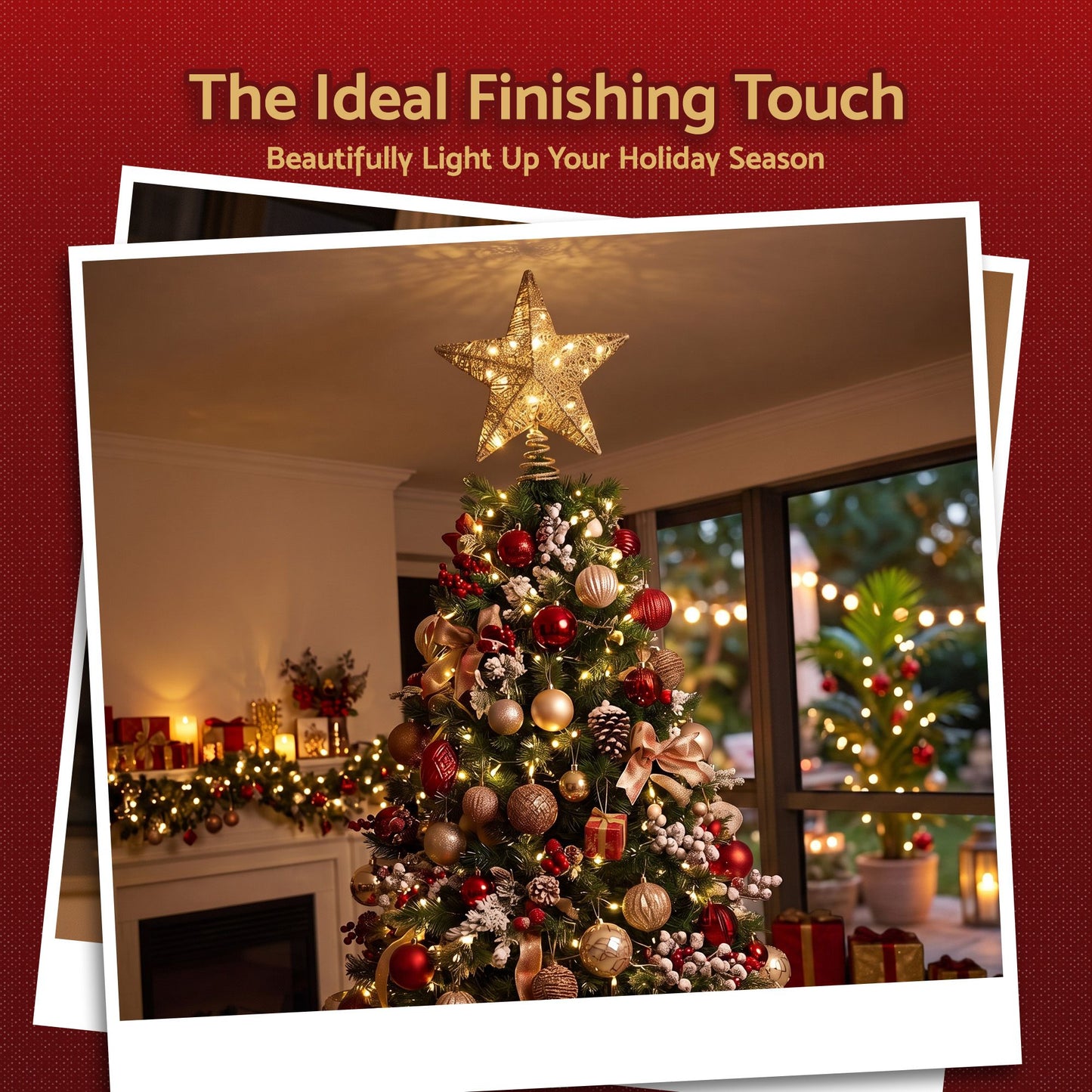Jingle Jollys 3D Christmas Tree Topper - Star with 20 LEDs