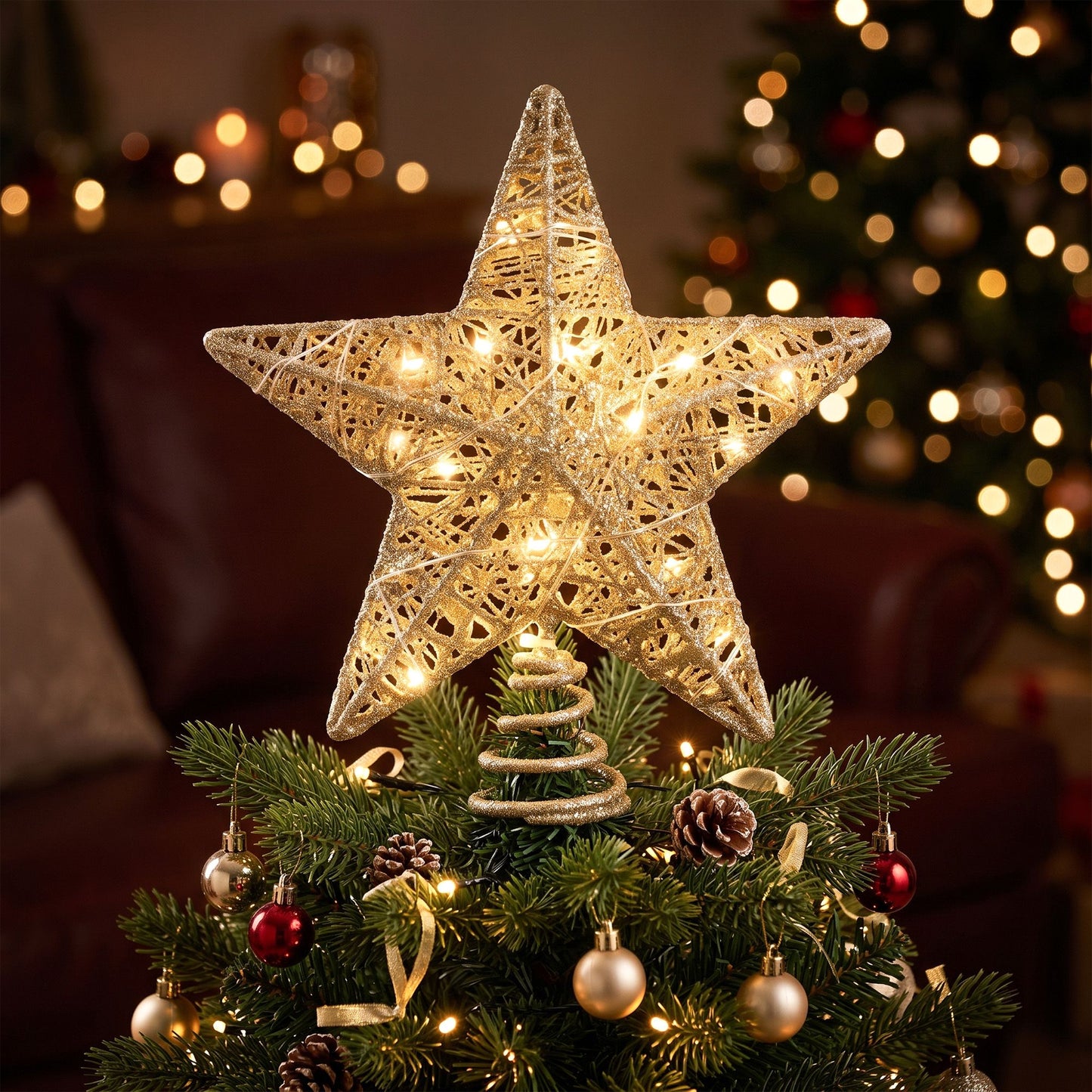 Jingle Jollys 3D Christmas Tree Topper - Star with 20 LEDs