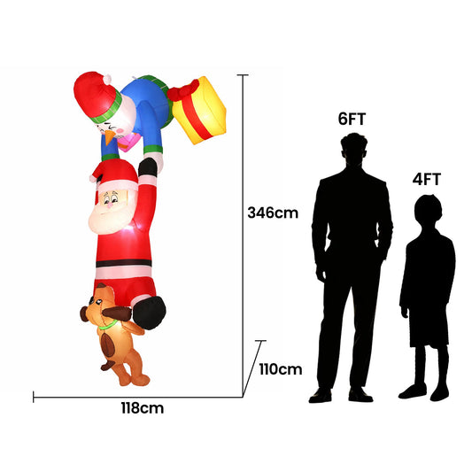 Jingle Jollys Inflatable Climbing Santa - 3.5m