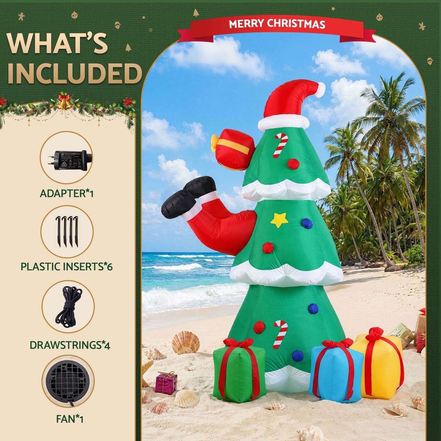 Jingle Jollys Inflatable Christmas Tree - 2.5m