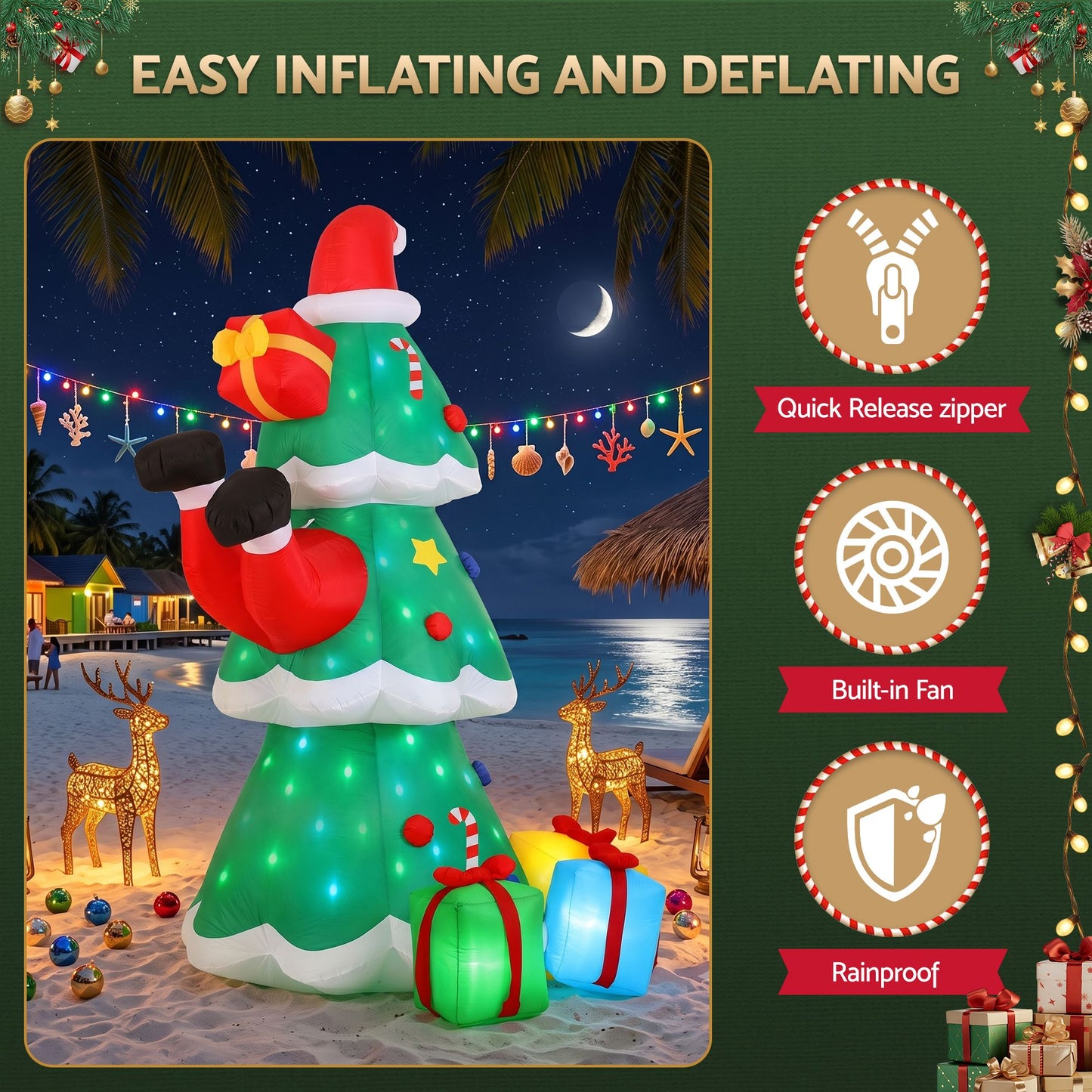 Jingle Jollys Inflatable Christmas Tree - 2.5m
