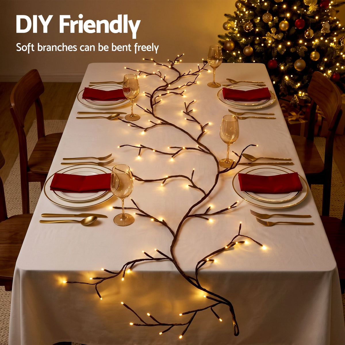 Jingle Jollys LED Christmas Willow Branch - 1.8m