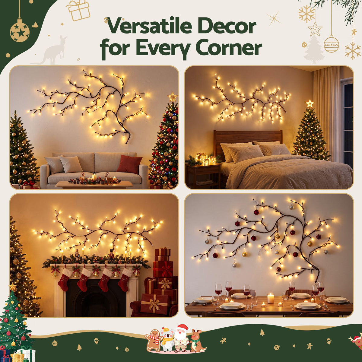 Jingle Jollys LED Christmas Willow Branch - 1.8m
