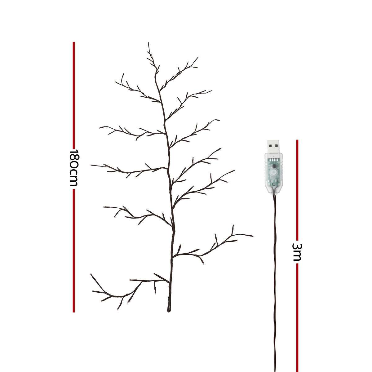 Jingle Jollys LED Christmas Willow Branch - 1.8m