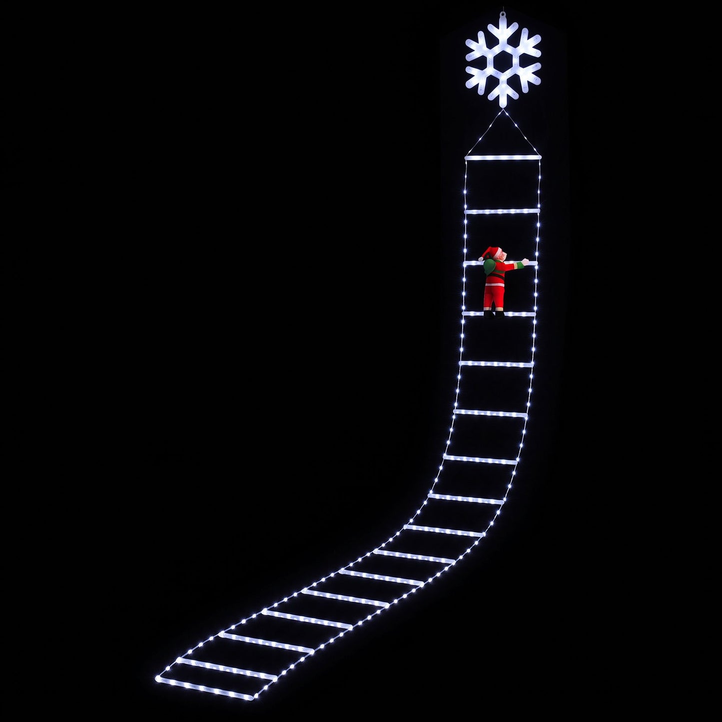 Jingle Jollys Christmas Ladder Lights - 3.4m - Cool White