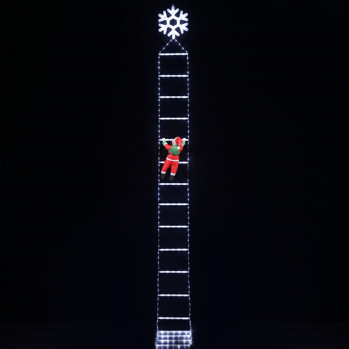 Jingle Jollys Christmas Ladder Lights - 3.4m - Cool White