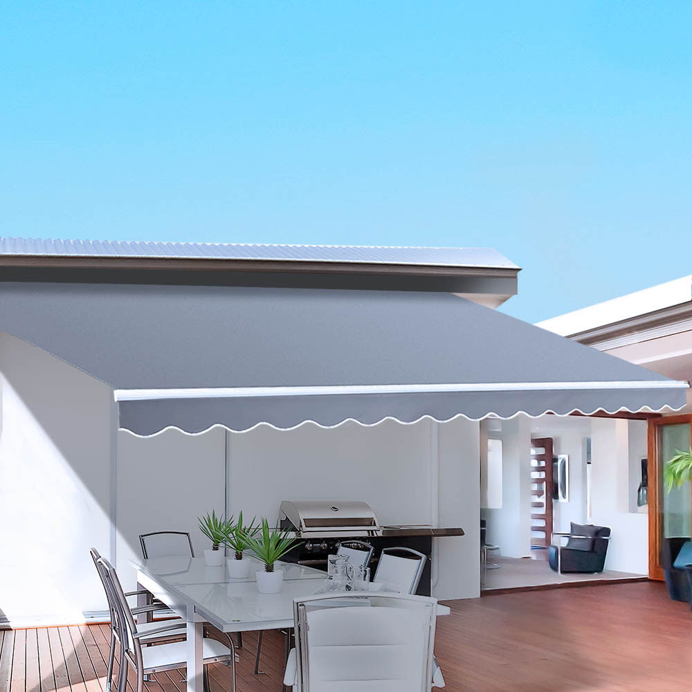 Instahut Folding Arm Awning 3m x 2.5m PearlGrey