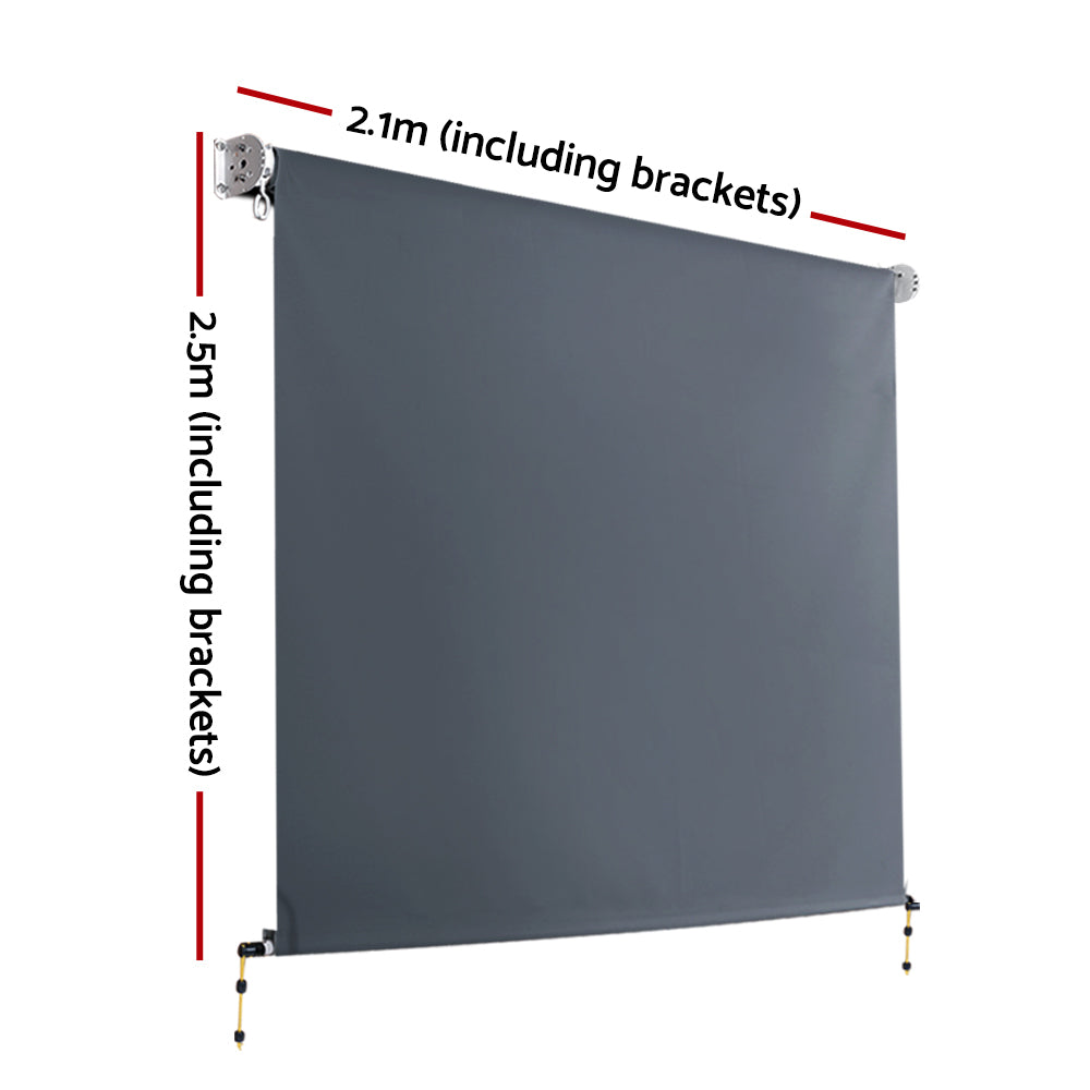 Instahut Outdoor Roller Blind 2.1 x 2.5m Retractable