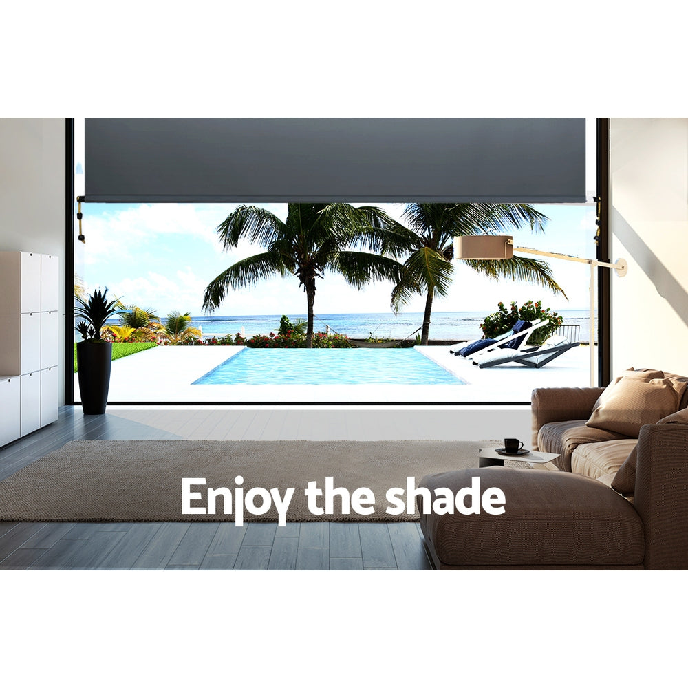 Instahut Outdoor Roller Blind 2.1 x 2.5m Retractable