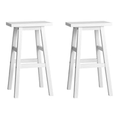 Artiss Set of 2 Beech Wood Bar Stools - White