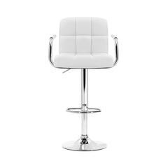 Artiss Set of 2 Bar Stools Gas lift Swivel - Steel and White