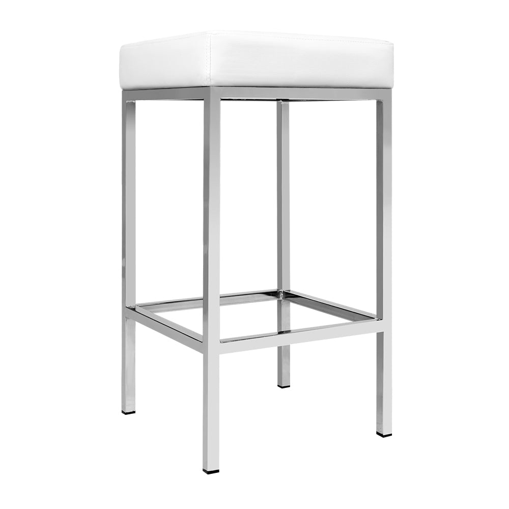 Artiss Set of 2 PU Leather Backless Bar Stools