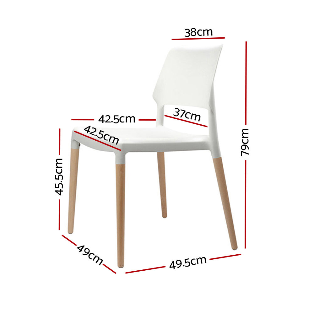 Artiss Set of 4 Wooden Stackable Dining Chairs