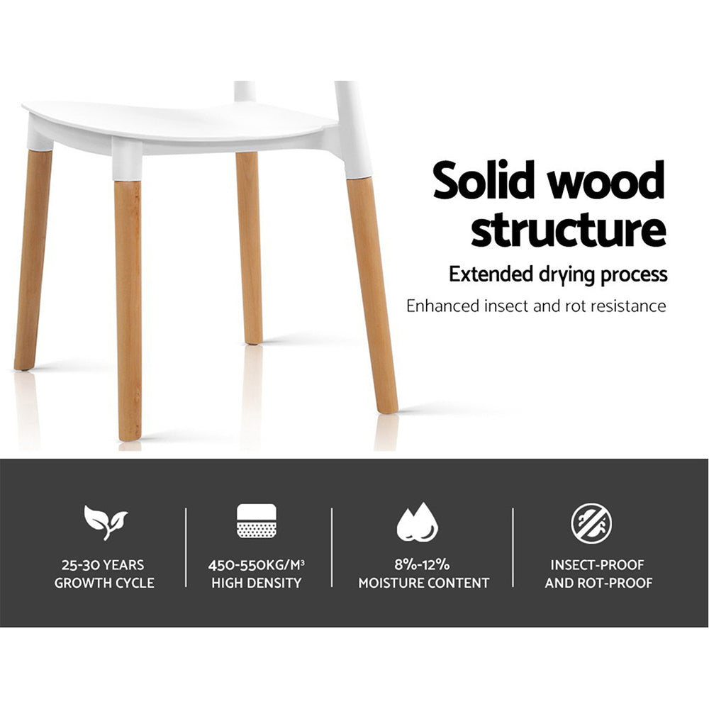 Artiss Set of 4 Wooden Stackable Dining Chairs
