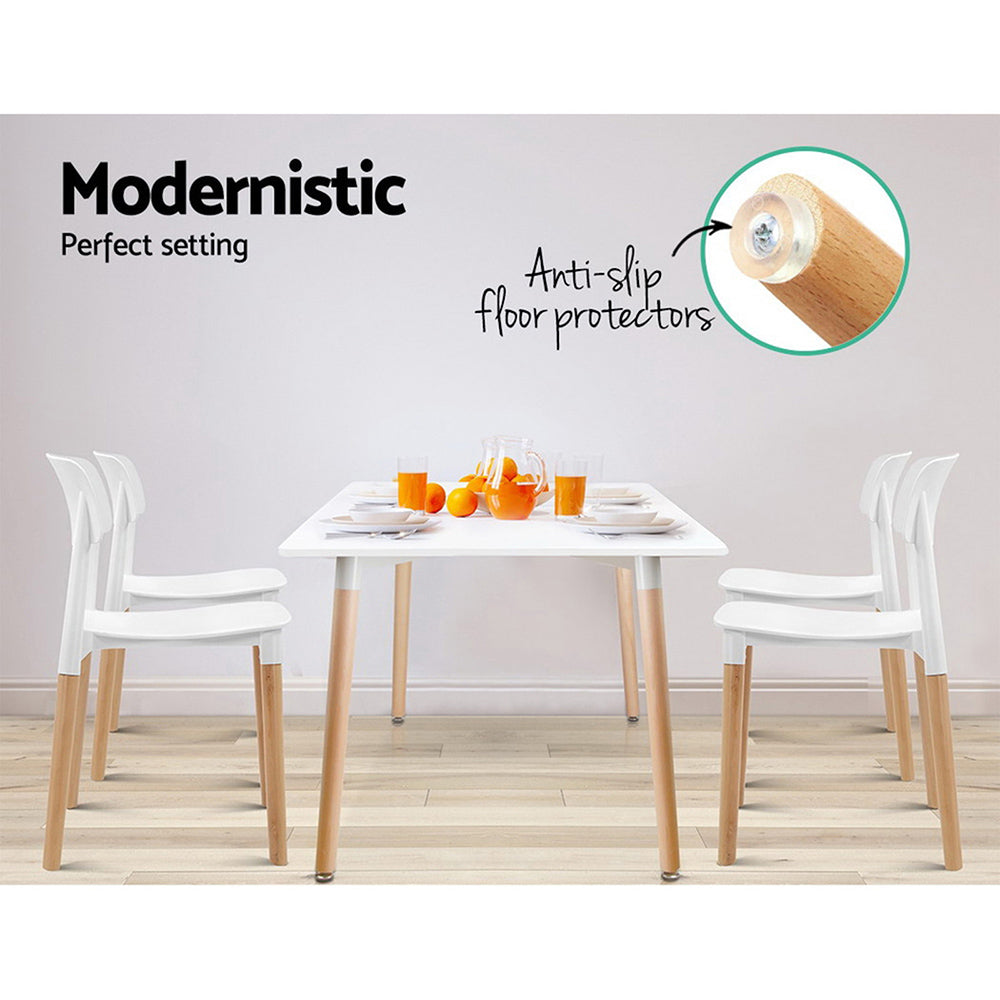 Artiss Set of 4 Wooden Stackable Dining Chairs