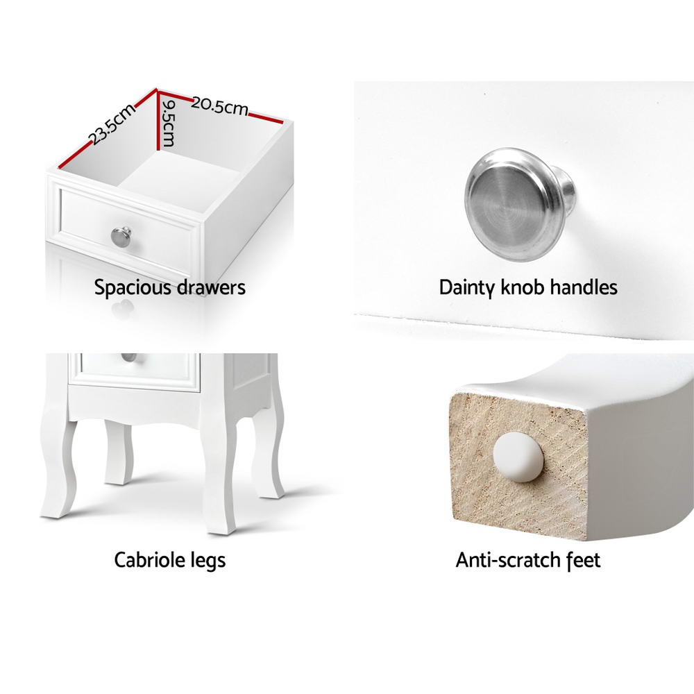 Artiss Bedside Tables Drawers Side Table