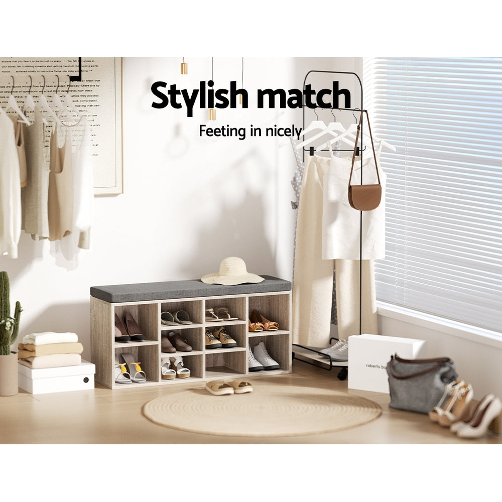 Artiss Bench Wooden Shoe Rack