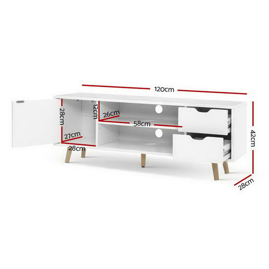 Artiss TV Cabinet Entertainment Unit Stand 120cm White