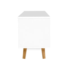 Wooden Entertainment TV Unit - White & Wood