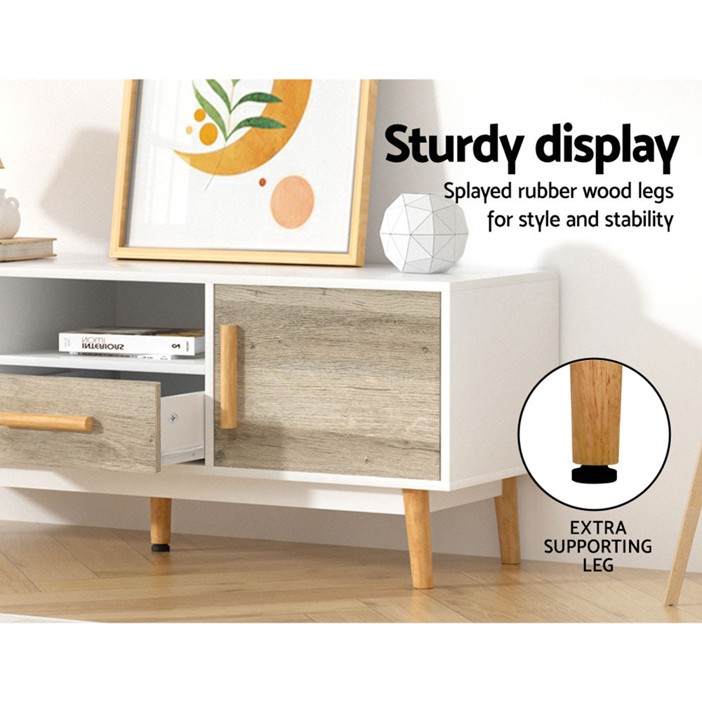 Wooden Entertainment TV Unit - White & Wood